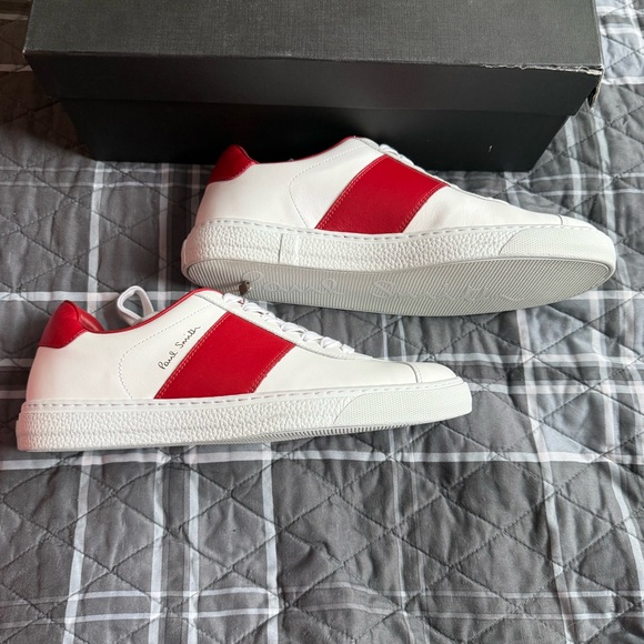 Paul Smith Red and White Sneakers Unisex. Men’s 7. Women’s 10-10.5 NIB Dust Bag - Picture 5 of 9